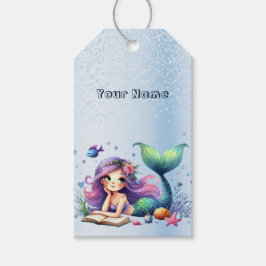 Etiquetas Para Regalos Fiesta de cumpleaños acuarela Mermaid Sea Life Cut