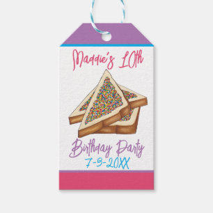 Etiquetas Para Regalos Fiesta de cumpleaños arcoiris Alimento de pan de h