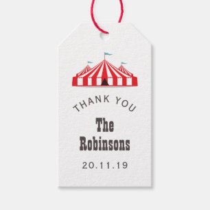 Etiquetas Para Regalos Fiesta de cumpleaños con tema de circo vintage