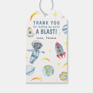 Etiquetas Para Regalos Fiesta de Cumpleaños de Astronauta de Cohete Espac