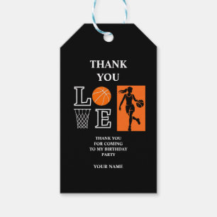 Etiquetas Para Regalos Fiesta de Cumpleaños de Baloncesto, Jugador de Bal