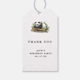 Etiquetas Para Regalos Fiesta de cumpleaños de Bamboo Cute Panda Greenery