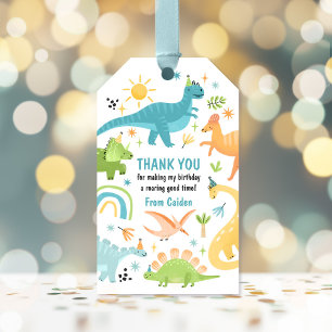 Etiquetas Para Regalos Fiesta de cumpleaños de Boy Blue Dinosaur