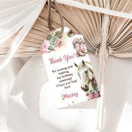 Etiquetas Para Regalos Fiesta de cumpleaños de Cowboy Occidental, gracias