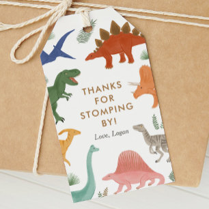 Etiquetas Para Regalos Fiesta de cumpleaños de dinosaurios gracias por de