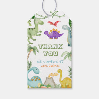 Etiquetas Para Regalos Fiesta de cumpleaños de dinosaurios gracias por de