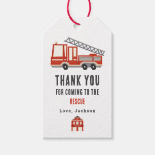 Etiquetas Para Regalos Fiesta de cumpleaños de Firetruck Gracias
