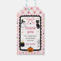 Fiesta de cumpleaños de Halloween de gingham rosa