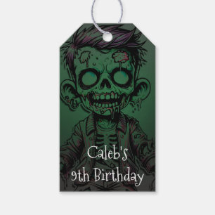 Etiquetas Para Regalos Fiesta de cumpleaños de Halloween del niño zombie