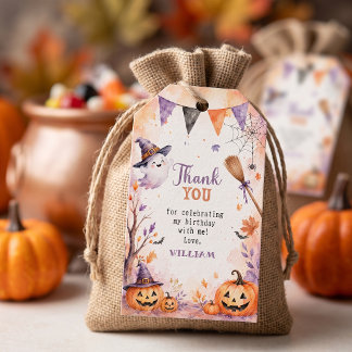 Etiquetas Para Regalos Fiesta de cumpleaños de Halloween linda y espeluzn