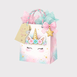 Etiquetas Para Regalos Fiesta de cumpleaños de niña Unicornio Amarillo y