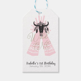 Etiquetas Para Regalos Fiesta de cumpleaños de niñas Pink & Black Boho Wi