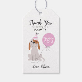 Etiquetas Para Regalos Fiesta de cumpleaños de perro pimienta Favor rosa