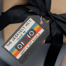 Etiquetas Para Regalos Fiesta de cumpleaños de Retro Greatest Hit Cassett