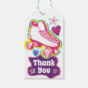Etiquetas Para Regalos Fiesta de cumpleaños de Roller Skate Gracias Por F