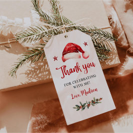 Etiquetas Para Regalos Fiesta de cumpleaños de Santa Hat navidades