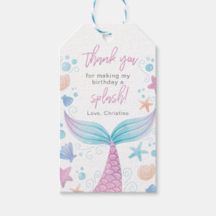 Etiquetas Para Regalos Fiesta de cumpleaños de Sirena Gracias por Favorec
