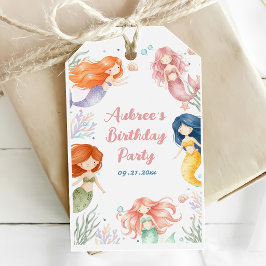 Etiquetas Para Regalos Fiesta de Cumpleaños de Sirena Mágica