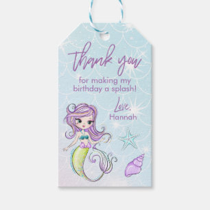 Etiquetas Para Regalos Fiesta de cumpleaños de Sirena Starfish Gracias Et