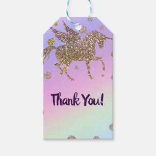 Etiquetas Para Regalos Fiesta de Cumpleaños de Unicornio con Lunares Dora