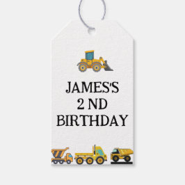 Etiquetas Para Regalos Fiesta de cumpleaños del camión de construcción