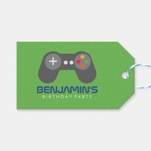 Etiquetas Para Regalos Fiesta de cumpleaños del controlador de videojuego