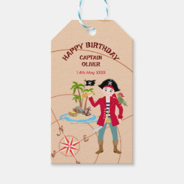 Etiquetas Para Regalos Fiesta de cumpleaños del mapa del tesoro de Pirate