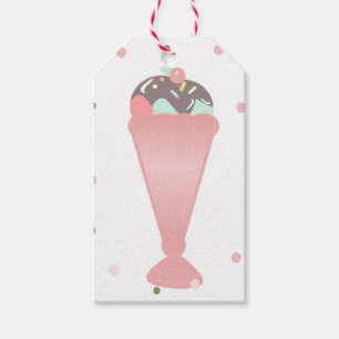 Etiquetas Para Regalos Fiesta de Cumpleaños en Sundae Cup Diner