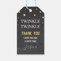 Fiesta de Cumpleaños Gracias Tags Twinkle Twinkle