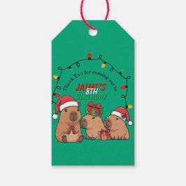 Etiquetas Para Regalos Fiesta de Cumpleaños Luces de Navidad de Carpincho