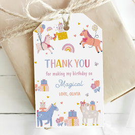 Etiquetas Para Regalos Fiesta de Cumpleaños Magico Arcoiris de Unicornio 