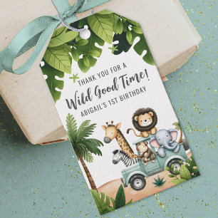 Etiquetas Para Regalos Fiesta de Cumpleaños número 1 de Wild One Jungle S