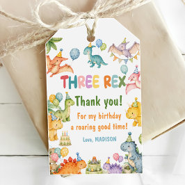 Etiquetas Para Regalos Fiesta de cumpleaños número 3 de Dinosaurio Tres R