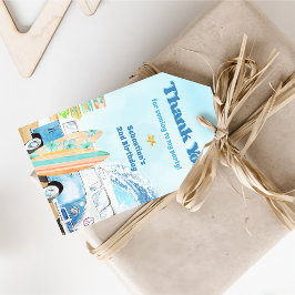 Etiquetas Para Regalos Fiesta de cumpleaños para el surf en la playa