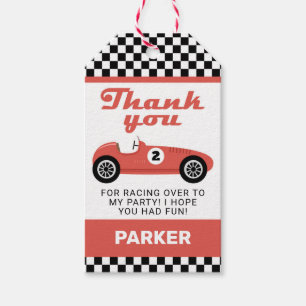 Etiquetas Para Regalos Fiesta de cumpleaños por la Carreras de coches de 