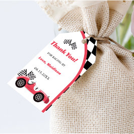 Etiquetas Para Regalos Fiesta de cumpleaños rojo Race Car