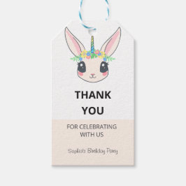 Etiquetas Para Regalos Fiesta de Cumpleaños Rosa Lindo Unicornio Personal