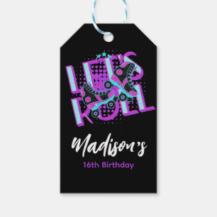 Etiquetas Para Regalos Fiesta de Cumpleaños Tema Patines Dulces 16