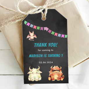 Etiquetas Para Regalos Fiesta de cumpleaños temática de pequeños monstruo