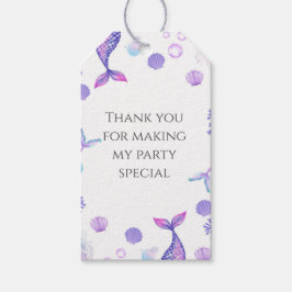 Etiquetas Para Regalos Fiesta de cumpleaños temática de Sirena Púrpura