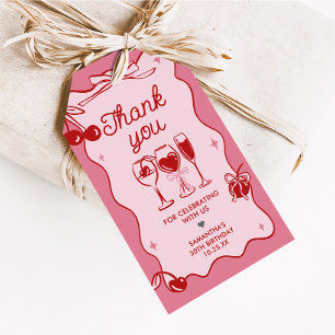 Etiquetas Para Regalos Fiesta de Cumpleaños Treinta Sucios Rosa Rojo