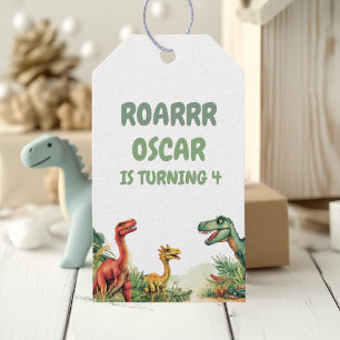 Etiquetas Para Regalos Fiesta de dinosaurios de buen tiempo