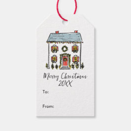 Etiquetas Para Regalos Fiesta de garabatos dibujados a mano Navidad