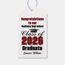 Etiquetas Para Regalos Fiesta de Graduación de la Clase de 2026 Personali