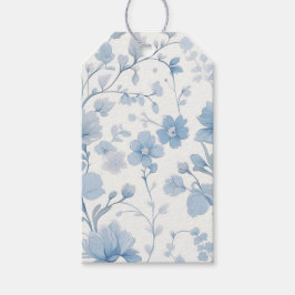 Etiquetas Para Regalos Fiesta de Jardín Elegante Caprichosa Floral Azul