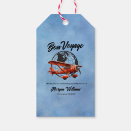 Etiquetas Para Regalos Fiesta de Jubilación Bon Voyage Viaje Plano de Glo