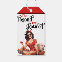 Etiquetas Para Regalos Fiesta de Jubilación de Pinup de Leyenda Retirada