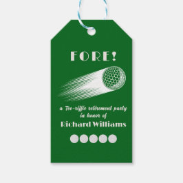 Etiquetas Para Regalos Fiesta de Jubilación de Tee-Riffic Fore Golf Retir