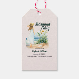 Etiquetas Para Regalos Fiesta de Jubilación Temática de Flores y Playa de