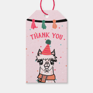 Etiquetas Para Regalos Fiesta de la Alpaca Rosa Cumpleaños